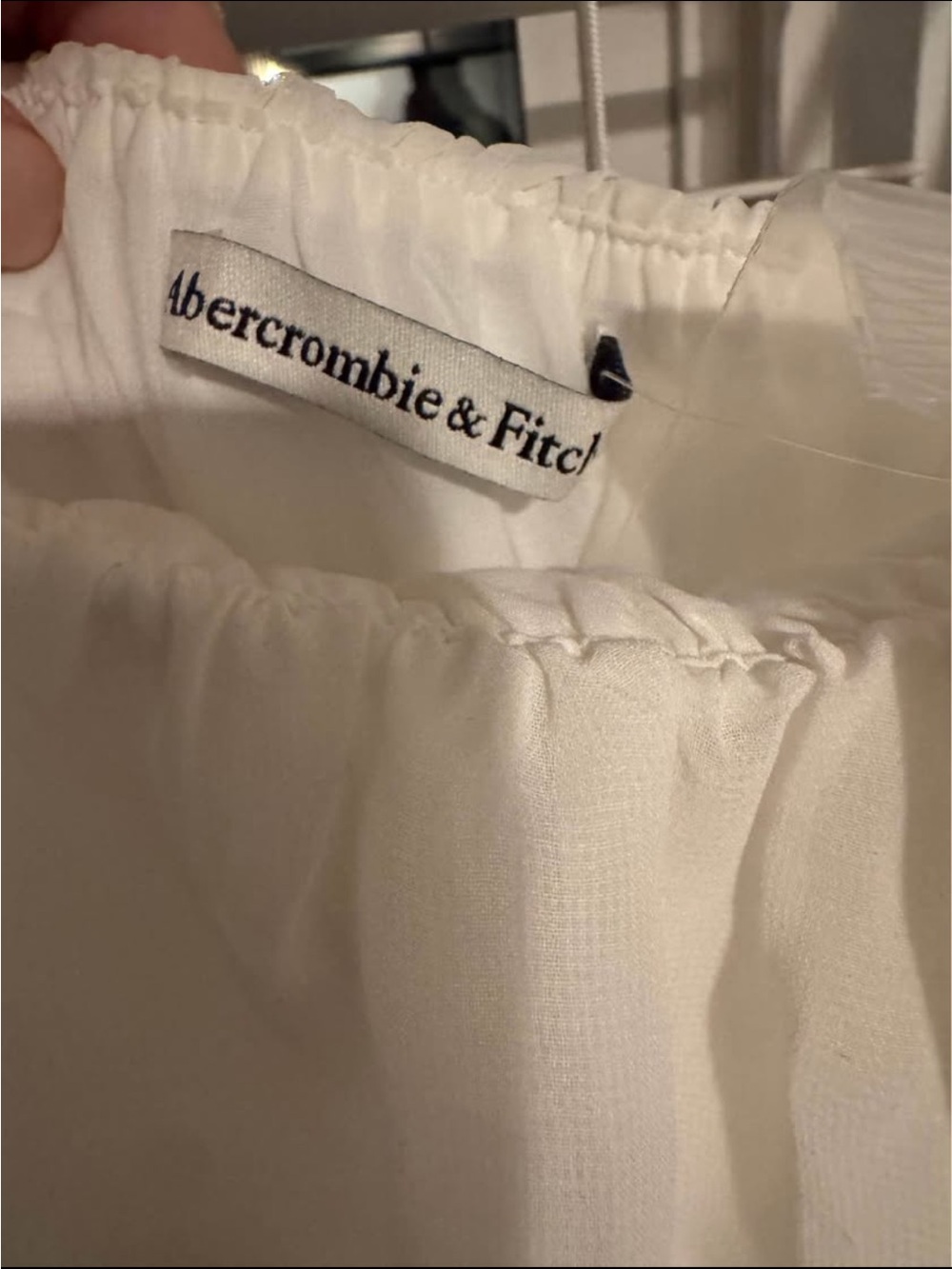 White Sleeveless Ruffled Maxi Dress Abercrombie & Fitch - Picture 3 of 4